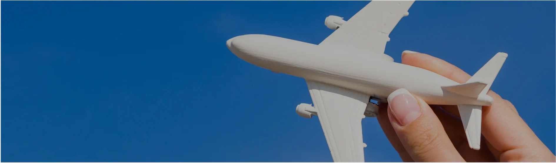 Avión sostenido con la mano